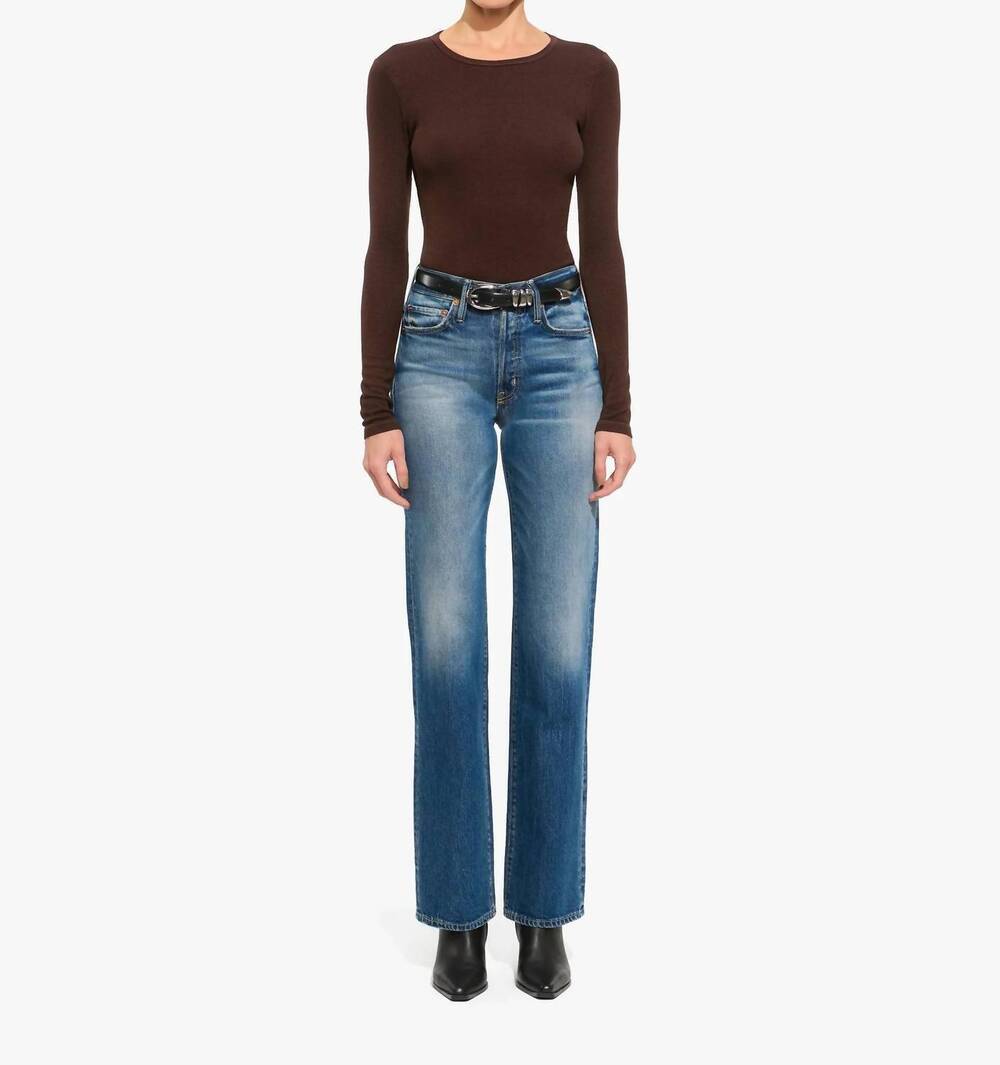 NEW BETRO SIMONE hayley relaxed fit straight leg jeans in pacific